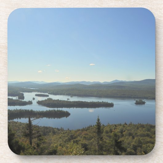 青いmountain湖のコルクのコースター コースター (正面)