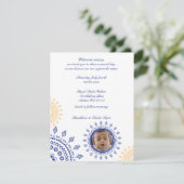 青いNamkaran及び招待状を示している黄色いベビー 招待状 (スタンド正面)