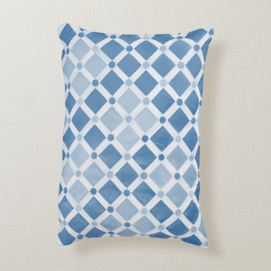 青いNantucketのクジラの旗の枕 アクセントクッション (裏面(縦))