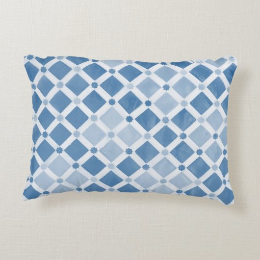 青いNantucketのクジラの旗の枕 アクセントクッション (裏面)