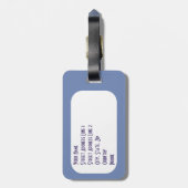 青いNarwhalsのパーソナライズな荷物のラベル ラゲッジタグ (裏面縦)