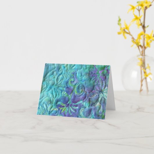 青いNotecardで夢を見ること カード (黄色い花)