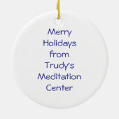 青いOmの記号のオーナメント セラミックオーナメント (裏面)