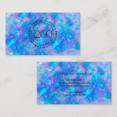 青いopalテクスチャの背景 名刺 (正面/裏面)