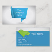 青いOrigamiの名刺 名刺 (正面/裏面)