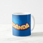 青いPandandaのロゴのマグ コーヒーマグカップ (正面右)