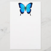 青いPapilioウリッセースの蝶文房具 便箋 (正面)