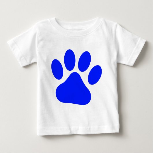 青いPawprint ベビーTシャツ (正面)