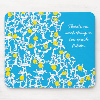 青いPilatesのたくさんのマウスマット マウスパッド