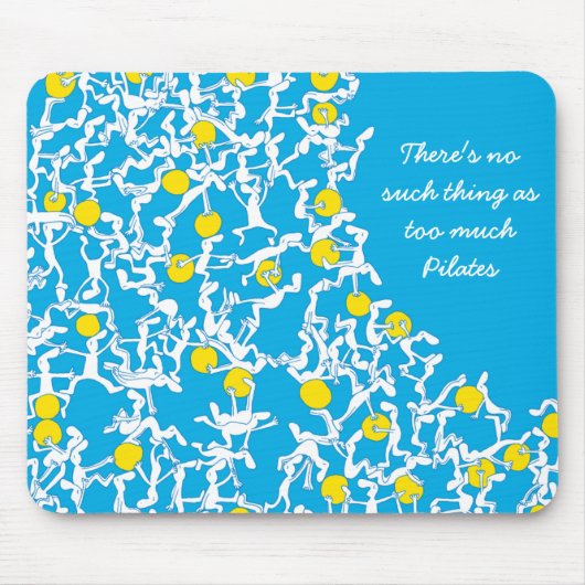 青いPilatesのたくさんのマウスマット マウスパッド (正面)
