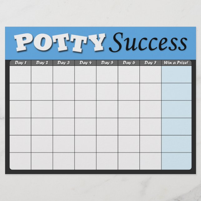 青いPottyトレーニングの成功チャート (正面)