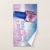 青いPurple|及びSparks|のマニキュアのカスタムのスパ ハンドタオル (ハンドタオル)