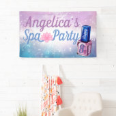 青いPurple|及びSparks|のマニキュアのスパ 横断幕 (インサイチュ)