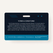 青いQRコードフォトIDバッジ | 従業員企業の バッジ (裏面)