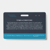 青いQRコード写真付きIDバッジ | 法人社員 バッジ (裏面)