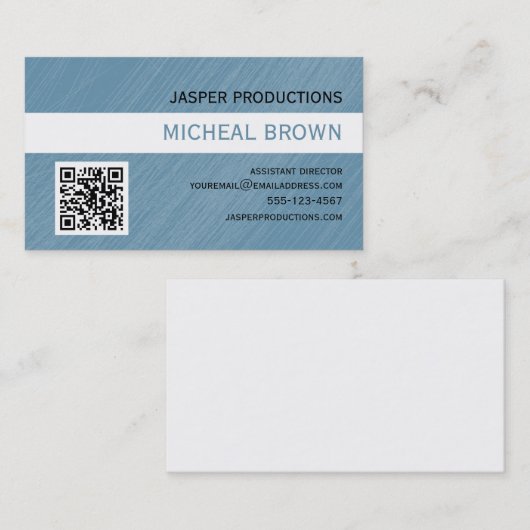 青いQRコード 名刺 (正面/裏面)