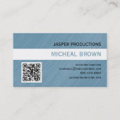 青いQRコード 名刺 (正面)