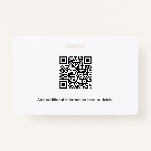 青いQRバーコード従業員の写真 バッジ (裏面)