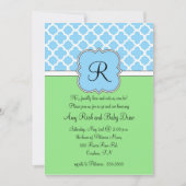 青いQuatrafoilのモノグラムの一口は招待状を見、 招待状 (正面)