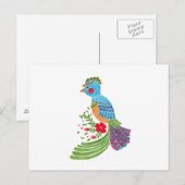 青いQuetzal ポストカード (正面/裏面)