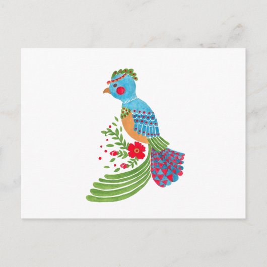 青いQuetzal ポストカード (正面)