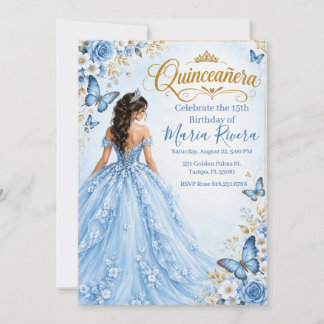 青いQuinceañera(キンセアネーラ)|Sweet 15 への招待状 招待状