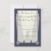 青いRSVPカードのSwankyアールデコ 出欠カード (裏面)