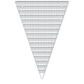 青いSの下の雪に覆われた澄ん山脈 バンティングフラッグ (第3の旗)
