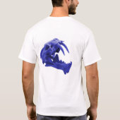 青いSabretoothのトラのスカルのワイシャツ Tシャツ (裏面)