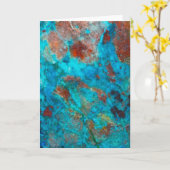 青いShattuckite カード (黄色い花)