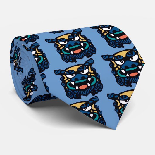 青いShisa ネクタイ (ロール)