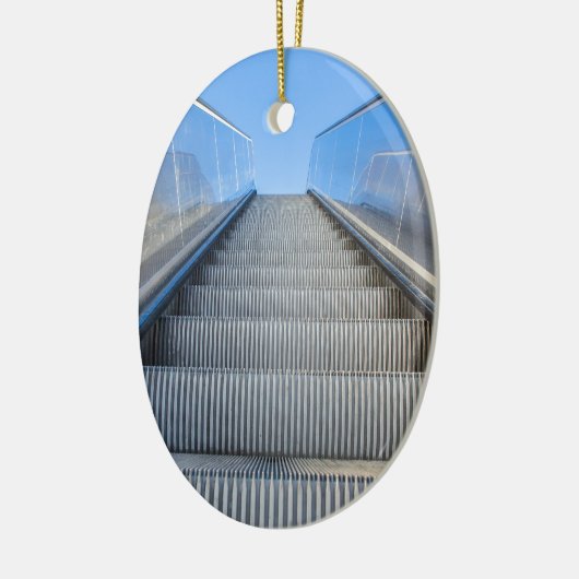 青いsky.JPGの金属のエスカレーターのアウトドア セラミックオーナメント (左)