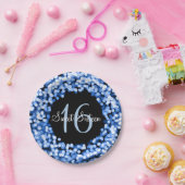 青いSweet sixteenの光っているライト ペーパープレート (パーティー)