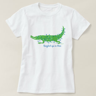 青いTシャツに絡まった Tシャツ