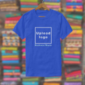 青いTシャツの王室の会社名とロゴ Tシャツ