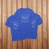 青いTシャツの王室の会社名とロゴ Tシャツ