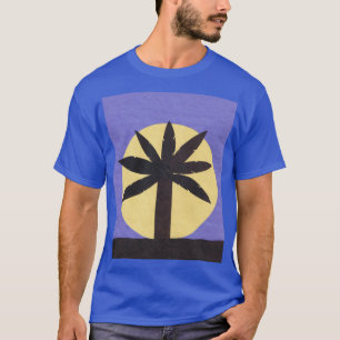 青いTシャツ(パームツリーと満月) Tシャツ