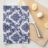 青いToile キッチンタオル (四つ折り)