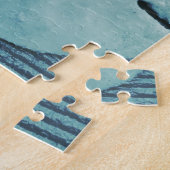 青いTurqの砂ドル ジグソーパズル (側面)