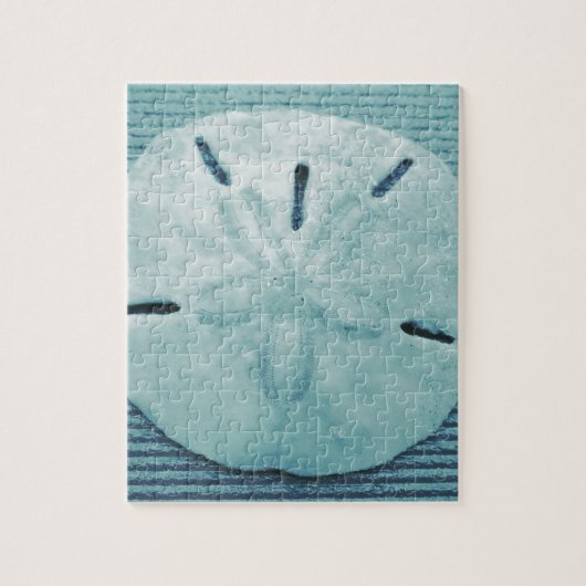 青いTurqの砂ドル ジグソーパズル (縦)