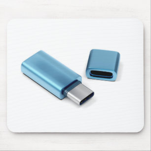 青いusb-cフラッシュスティック マウスパッド