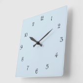 青いwccn上の黒いスクリ淡い色のプト番号 スクエア壁時計 (傾斜)