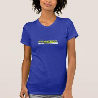 青いWoemensのストライプ Tシャツ