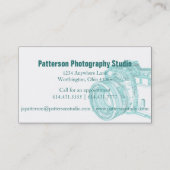 青いX線のカメラのカメラマンの名刺 名刺 (裏面)