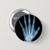 青いX線の骨組手 缶バッジ (正面&裏面)