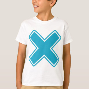 青いX Tシャツ
