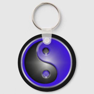 青いyin&yang キーホルダー