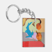 青うさぎ キーホルダー (正面左)