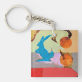 青うさぎ キーホルダー (正面)