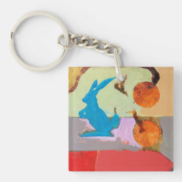 青うさぎ キーホルダー